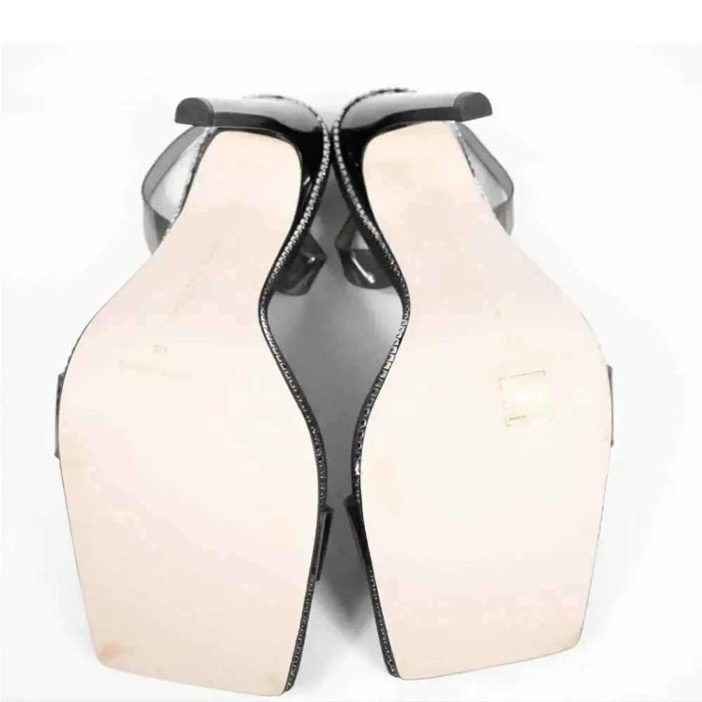 Good American Black Glitter Strappy Heel GORGEOUS